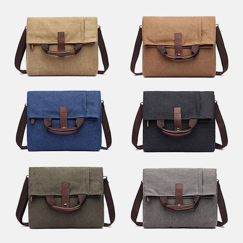 Män Canvas Stöldskyddad Vattentät Vintage Messenger Bag Axelväska Crossbody Bag Handväska