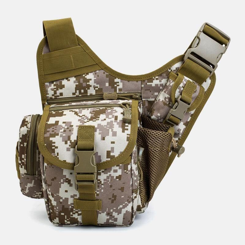 Män Oxford Outdoor Riding Sport Camo Vattentät Crossbody-Väska Med Stor Kapacitet Midjeväska Sadelväska