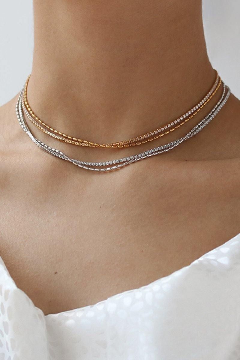 Dubbelt Delikat Kedja Halsband