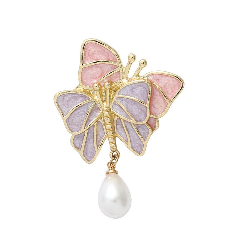 Enkla Butterfly Pearl Örhängen Legering Butterfly Pearl