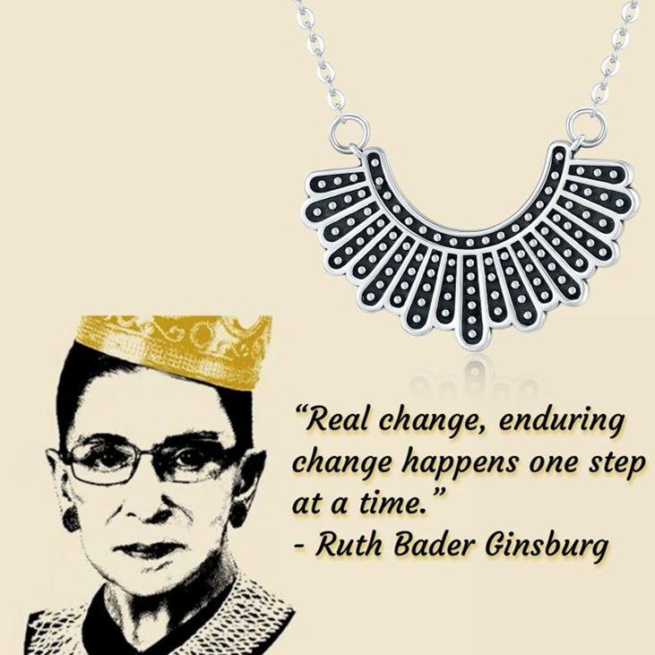 Hedra Ruth Bader Ginsburg Memorial Smycken Bananrepubliken Halsband Avvikande Krage