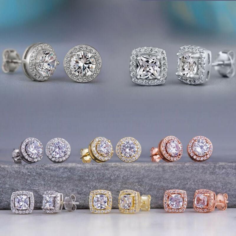 Huitan Mode Geometriska Kvinnor Stud Örhängen Cubic Zirconia Bröllopsfest Dagliga Bärbara Modesmycken Hot Dropshipping