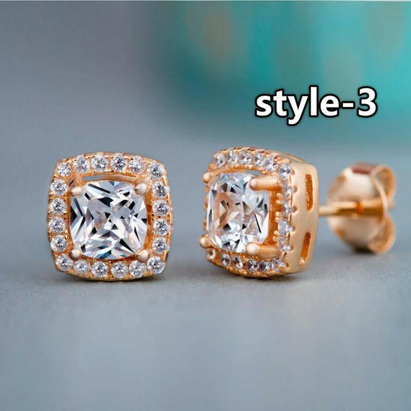 Huitan Mode Geometriska Kvinnor Stud Örhängen Cubic Zirconia Bröllopsfest Dagliga Bärbara Modesmycken Hot Dropshipping