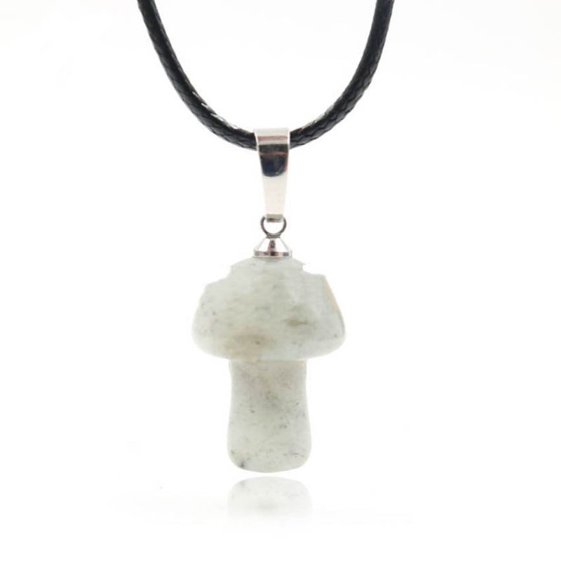 Natural Crystal Mini Liten Svamp Hänge Halsband