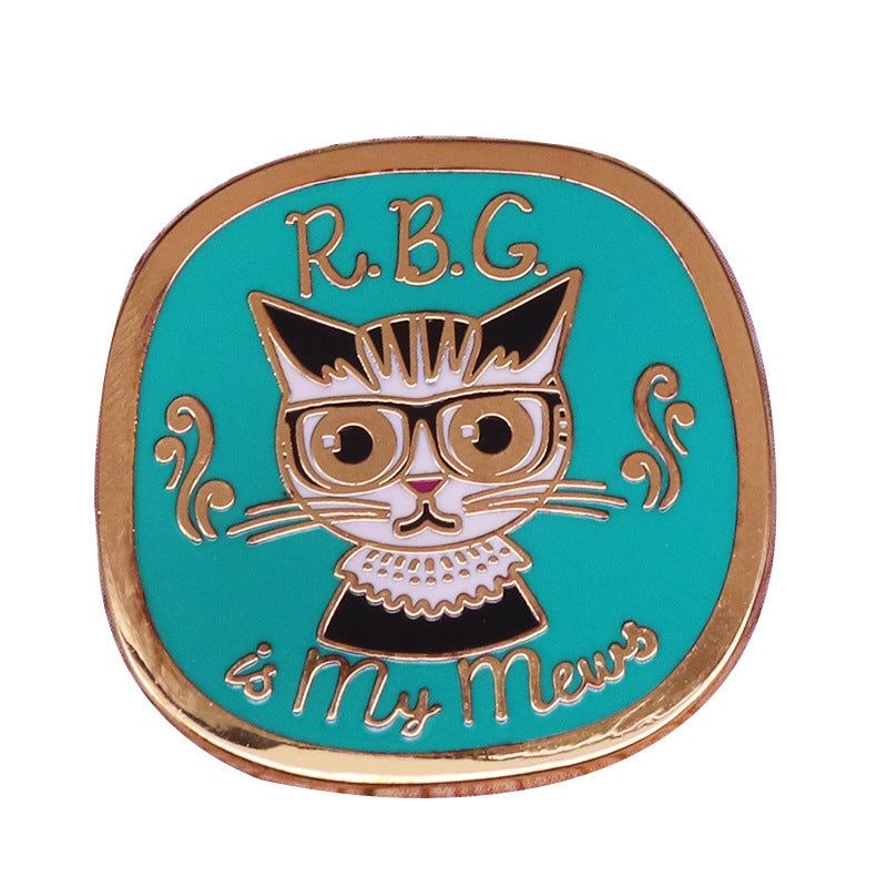 Ruth Ginsburg Inspirerad Rbg Cat Brooch Dam Power Equality Badge Brosch