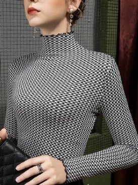 Urban Långärmad Turtleneck Geometrisk Tight Top