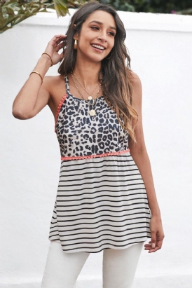 Leopard&Stripe Print Tank