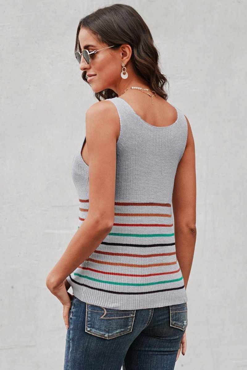 Multicolor Stripes Knit Linne