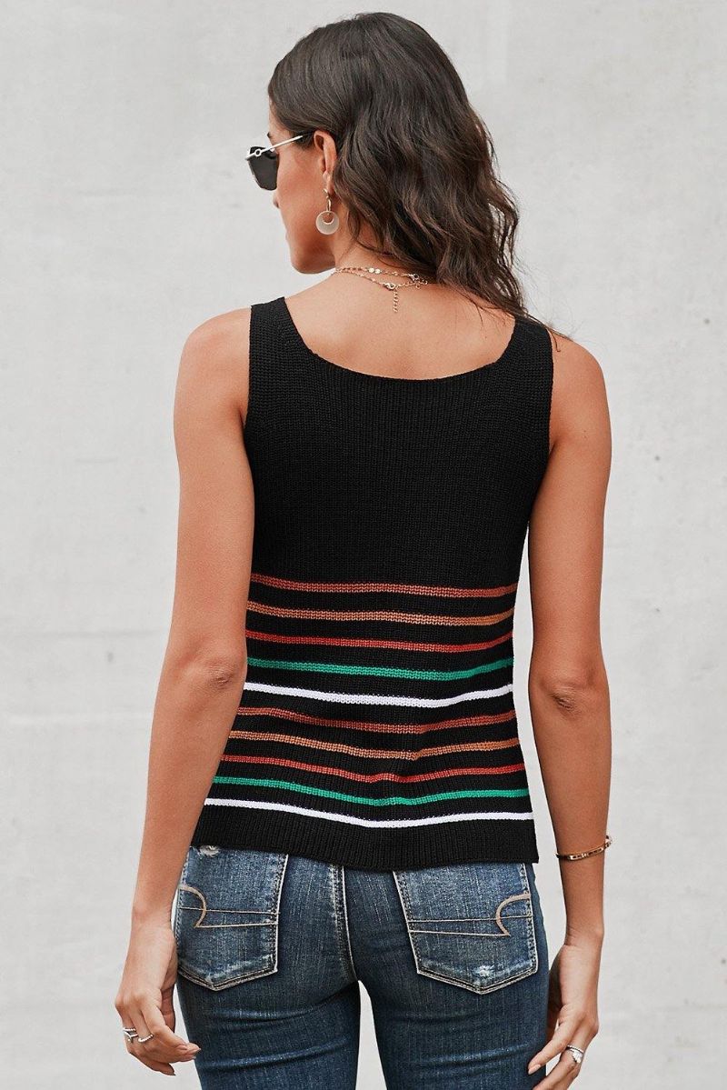 Multicolor Stripes Knit Linne