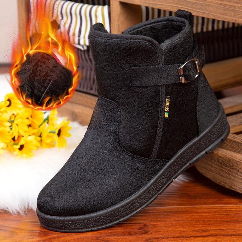 Kvinnor Comfy Varmt Foder Spänne Slip On Snow Stövlar Boots