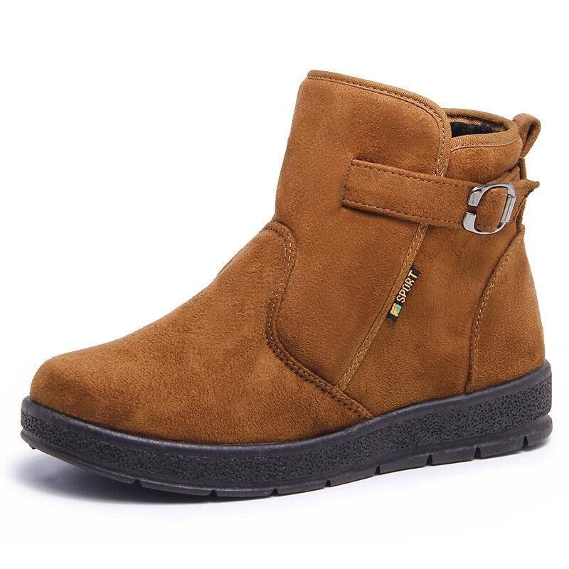 Kvinnor Comfy Varmt Foder Spänne Slip On Snow Stövlar Boots