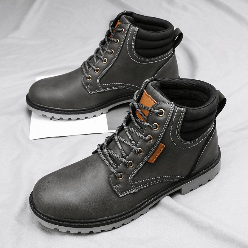 Män Bekväm Mikrofiberläder Halkbeständig Casual Tooling Stövlar Boots