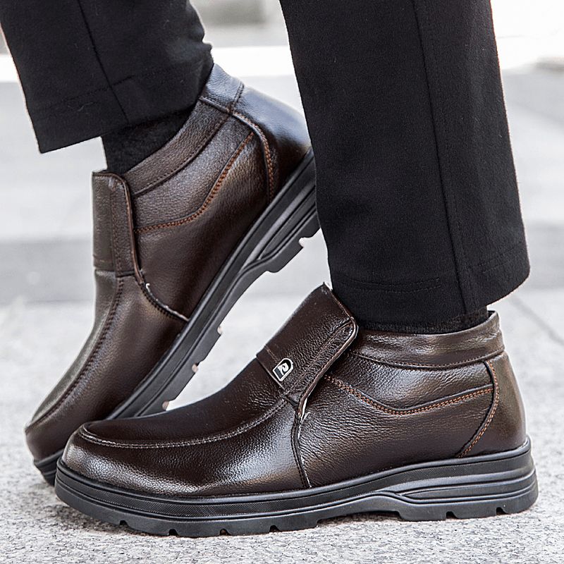 Män Comfy Vattentät Non Halk Varm Mjuk Business Casual Ankel Stövlar Boots