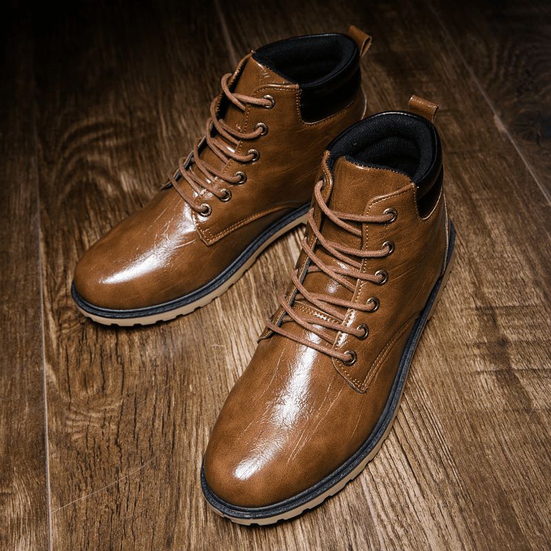 Män Retro Outdoor Comfy Halksäkra Casual Tooling Stövlar Boots