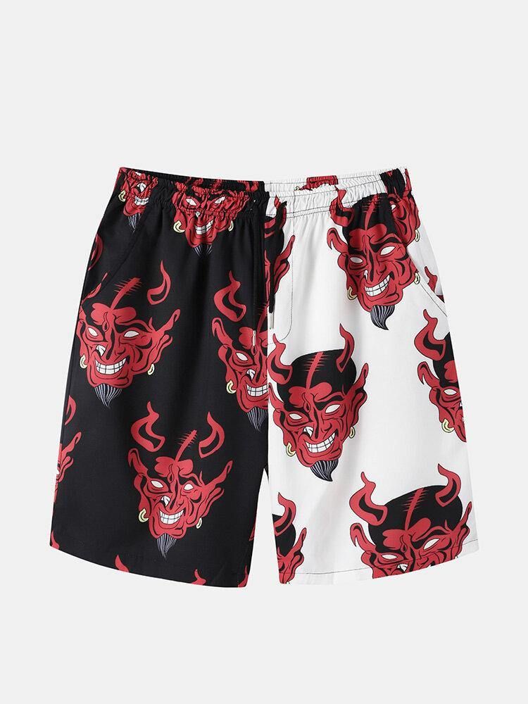 Mäns Evil Pattern Casual Shirts Shorts Two Piece Outfits