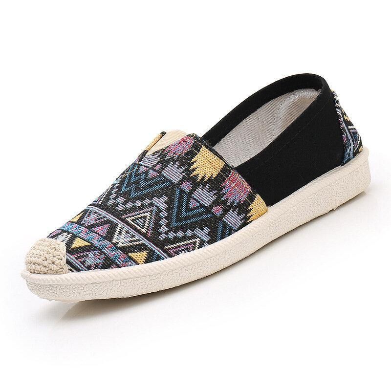 Kvinnor Casual Mjuk Patchwork Rund Toe Fisherman Skor