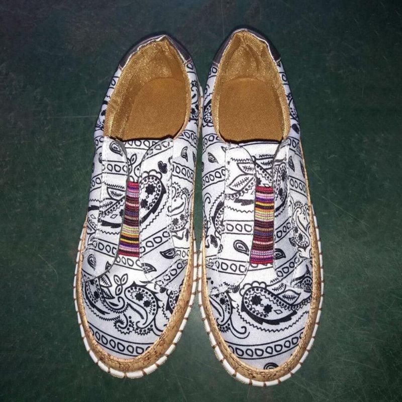 Kvinnor Folkways Printing Comfy Slip On Casual Flat Skor