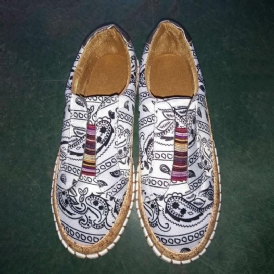 Kvinnor Folkways Printing Comfy Slip On Casual Flat Skor