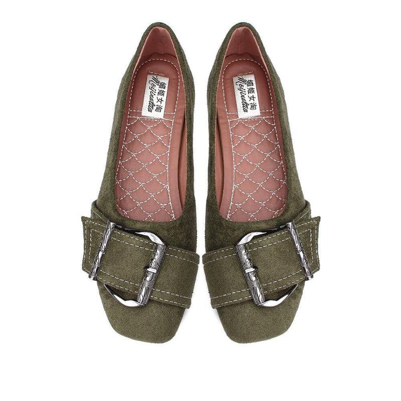 Kvinnor Metalldekor Enfärgad Slip On Platta Skor Loafers