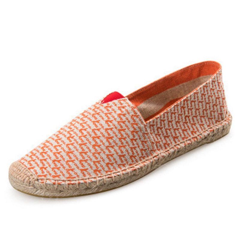 Kvinnor Stor Storlek Enfärgad Slip-On Espadrilles Fisherman Flat Skor