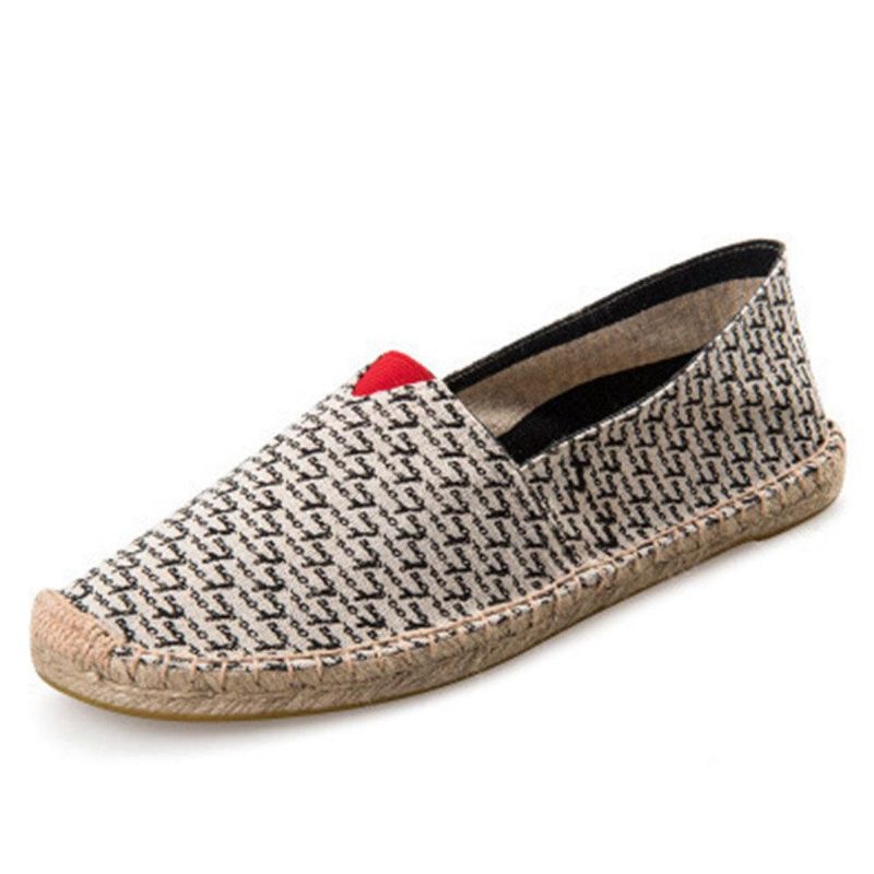 Kvinnor Stor Storlek Enfärgad Slip-On Espadrilles Fisherman Flat Skor