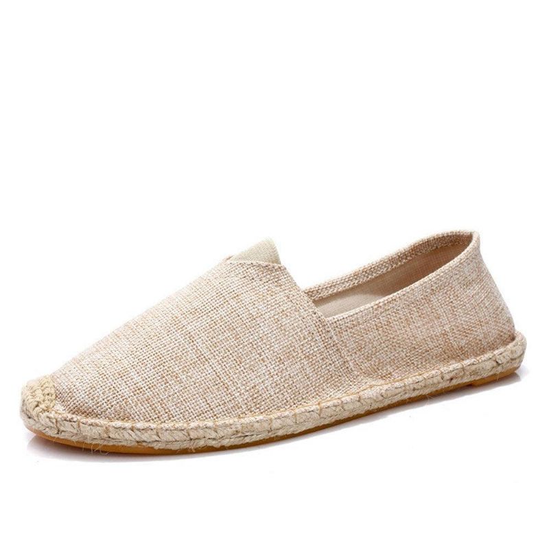 Kvinnor Stor Storlek Enfärgad Slip-On Espadrilles Fisherman Flat Skor