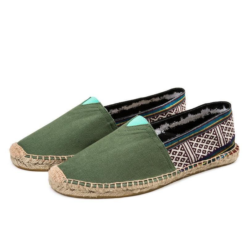 Kvinnor Stor Storlek Etnisk Stil Linne Slip-On Espadrille Fisherman'S Skor