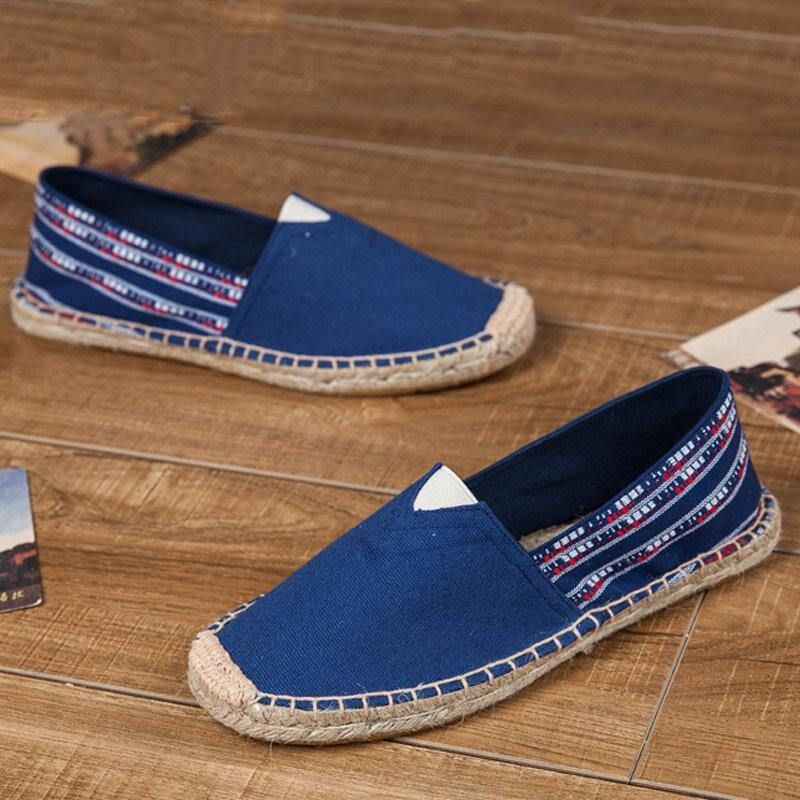 Kvinnor Stor Storlek Etnisk Stil Linne Slip-On Espadrille Fisherman'S Skor