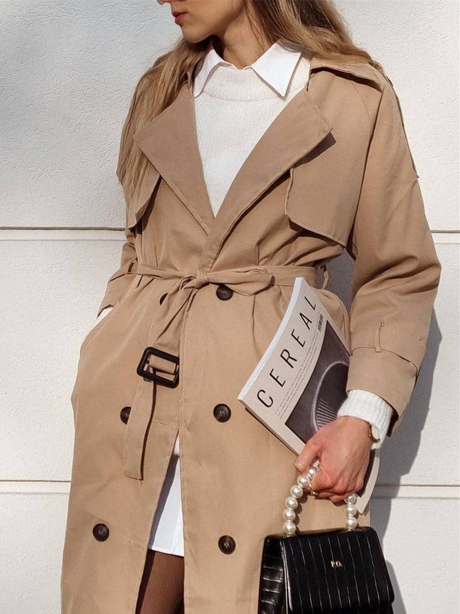 Mellanlång Classic Slim Fit Trench Coat Med Bälte