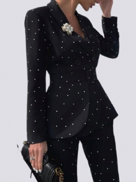 Polka Dots Elegant Lapel Blazer Blazer