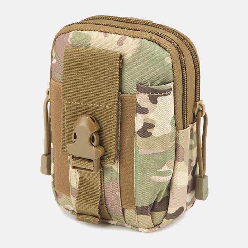 Män Kamouflager Stor Kapacitet Vattentät 6 Tums Telefonväska Outdoor Sport Midjeväska Tactical Bag