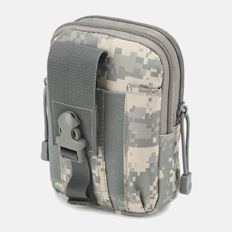 Män Kamouflager Stor Kapacitet Vattentät 6 Tums Telefonväska Outdoor Sport Midjeväska Tactical Bag