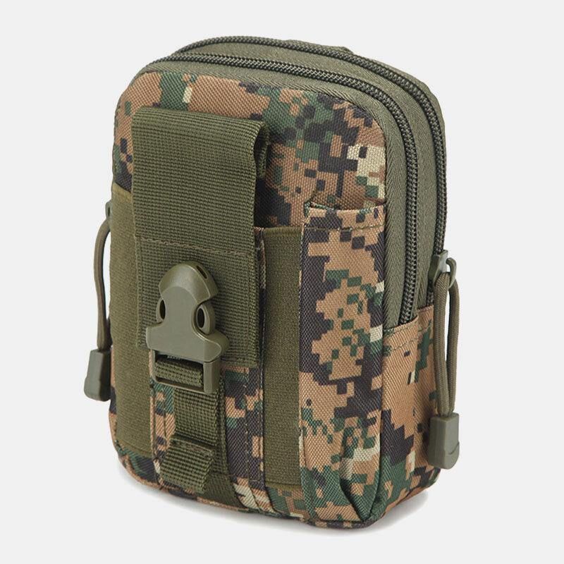 Män Kamouflager Stor Kapacitet Vattentät 6 Tums Telefonväska Outdoor Sport Midjeväska Tactical Bag