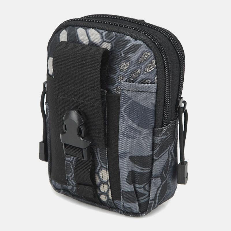 Män Kamouflager Stor Kapacitet Vattentät 6 Tums Telefonväska Outdoor Sport Midjeväska Tactical Bag