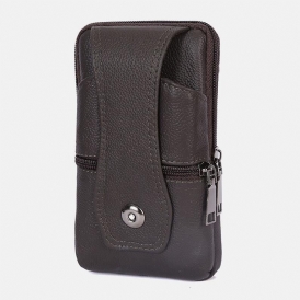 Män Slitstark Flik Magnetisk Knappdesign Midjeväska Andas Smaklös Bältesväska 6.5 Tums Telefonväska Crossbody-Väskor Med Axelrem