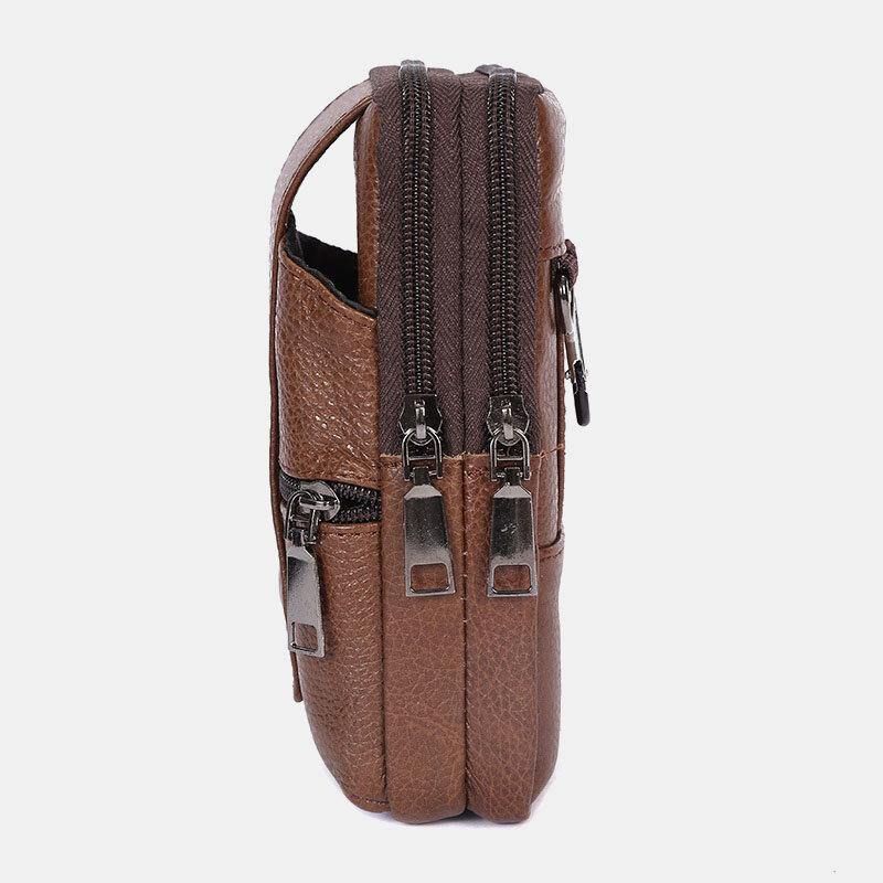 Män Slitstark Flik Magnetisk Knappdesign Midjeväska Andas Smaklös Bältesväska 6.5 Tums Telefonväska Crossbody-Väskor Med Axelrem