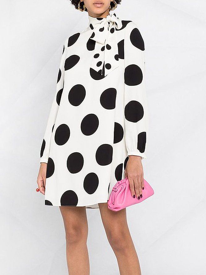 Lossa Elegant Polka Dots Mini Dress