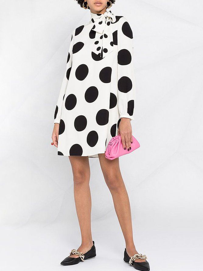 Lossa Elegant Polka Dots Mini Dress