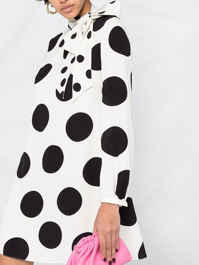 Lossa Elegant Polka Dots Mini Dress