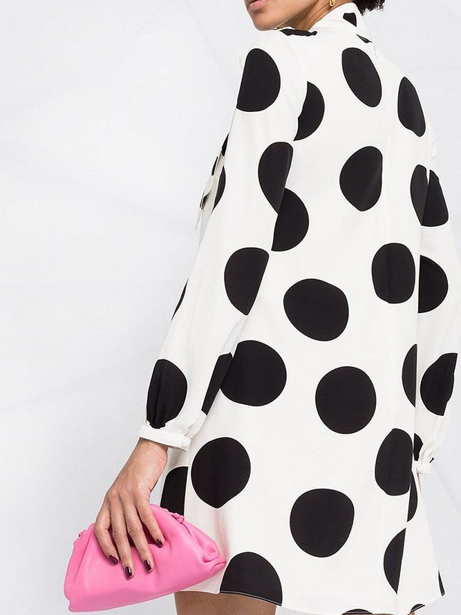 Lossa Elegant Polka Dots Mini Dress