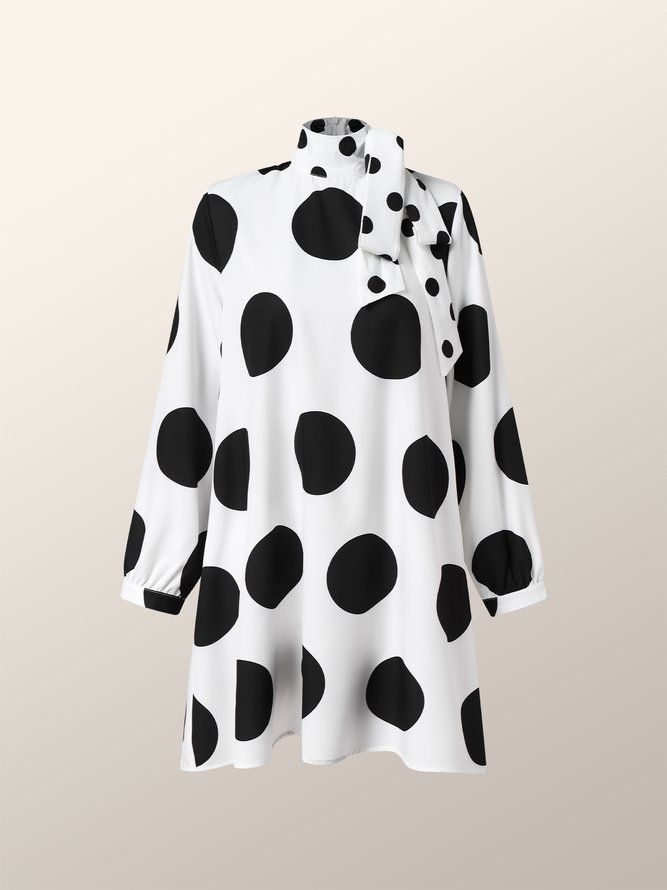 Lossa Elegant Polka Dots Mini Dress