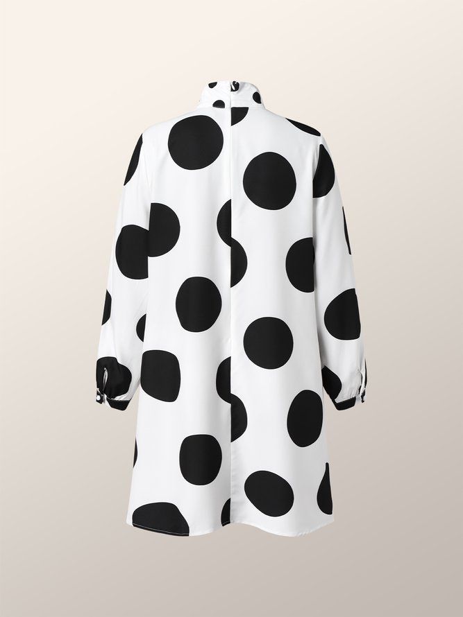 Lossa Elegant Polka Dots Mini Dress