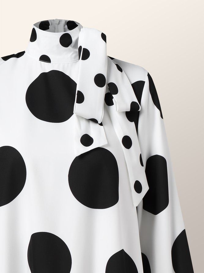 Lossa Elegant Polka Dots Mini Dress