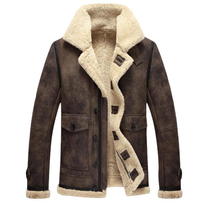 Charmkpr Herr Biker Jacka Big Pocket Shearling Konstläder