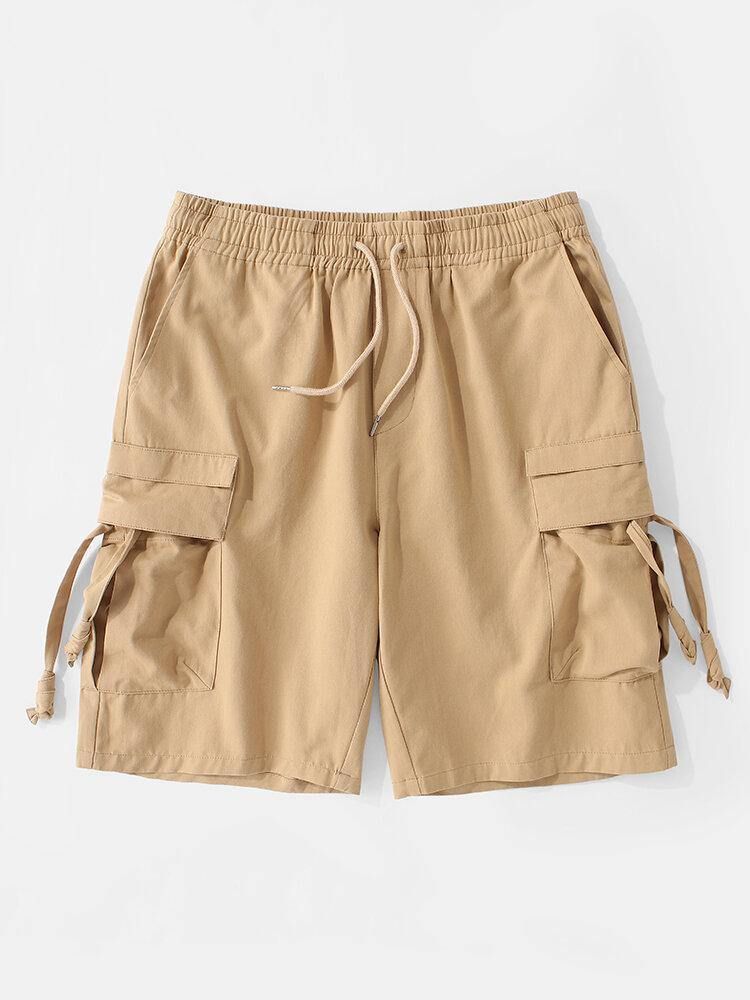 Casual 100 % Bomullsfickor För Män Cargo Shorts För Män