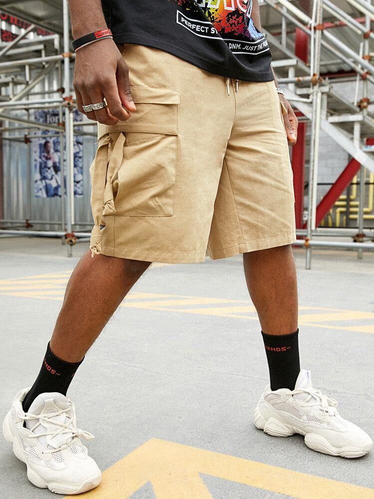 Casual 100 % Bomullsfickor För Män Cargo Shorts För Män