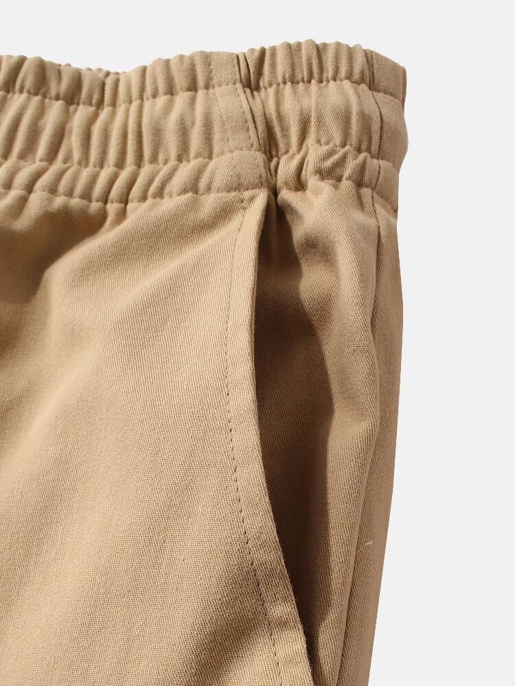 Casual 100 % Bomullsfickor För Män Cargo Shorts För Män