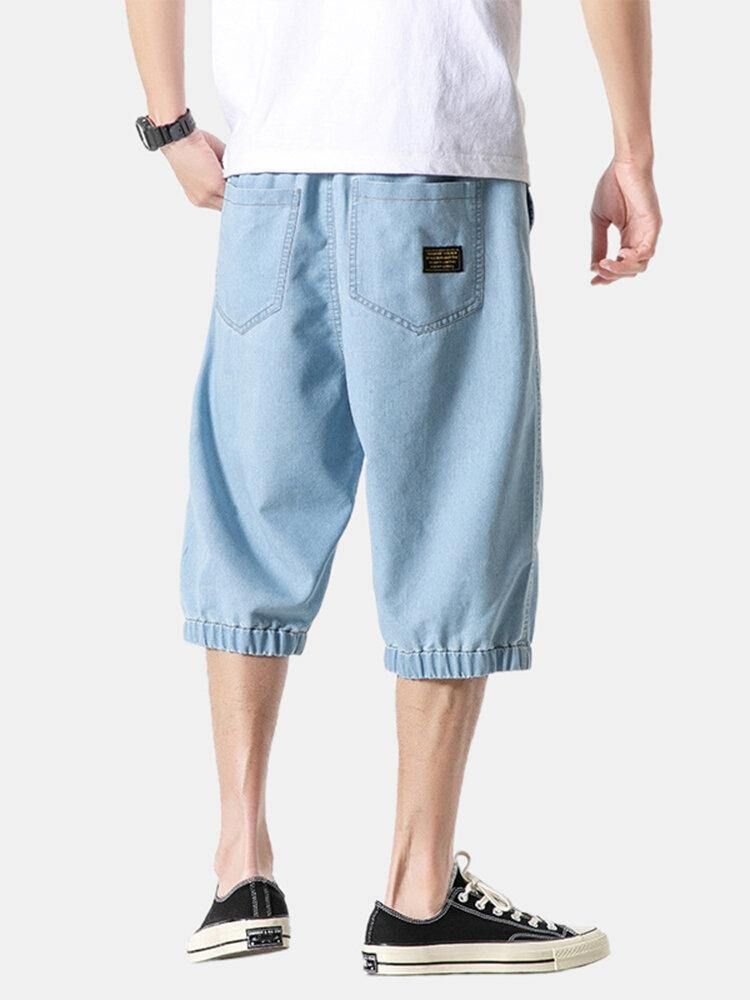 Enkla Jeans Med Flera Fickor Och Dragsko För Män