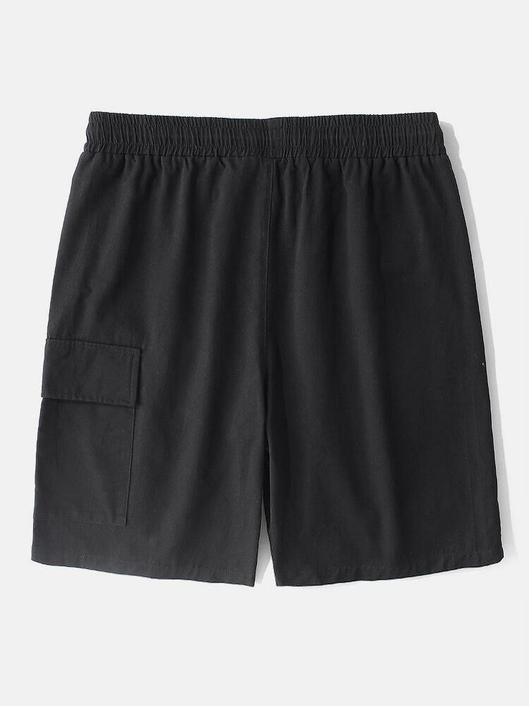 Herr Casual Big Pocket 100 % Bomull Color Block Cargo Shorts