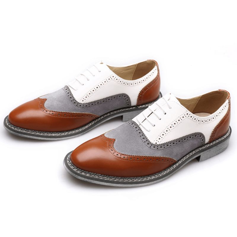 Män Brogue Colorblock Oxfords Snörning Business Casual Formell Skor